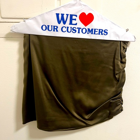 Silk Green Mini Skirt Size Small - Picture 4 of 4